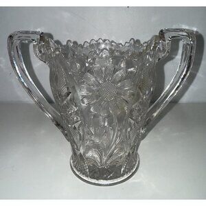 Antique Cambridge Glass Sugar Bowl Spooner Daisy Pattern VTG Chateaucore